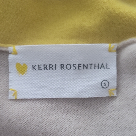 Kerri Rosenthal Poppy Smiley Duster 100% Cashmere Natural Cream S - Picture 13 of 15